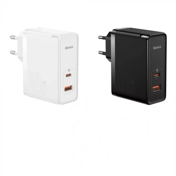 МЗП Baseus GaN5 Pro 100W (Type-C + USB) + Кабель Type-C + Type-C