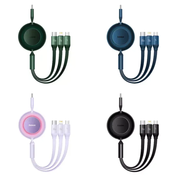 Кабель Baseus Bright Mirror 2 Series 3-in-1 (Micro USB+Lightning+Type-C) 100W (1.1m)