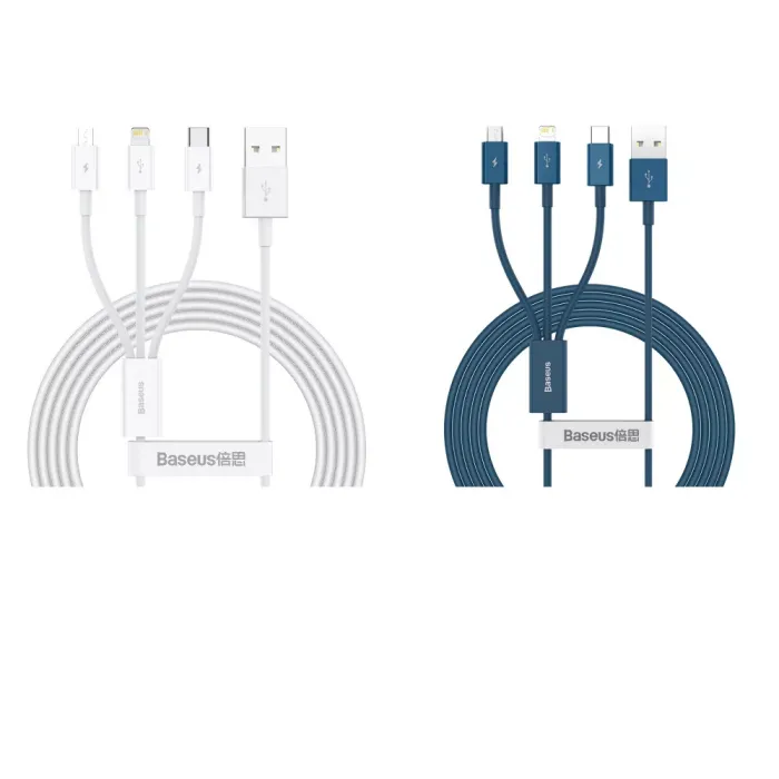 Кабель Baseus Superior Series Fast Charging 3-in-1 (Micro USB+Lightning+Type-C) 3.5A (1.5m)