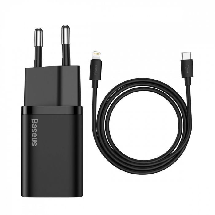 МЗП Baseus Super Silicone Quick Charger 20W (Type-C) + With Cable Type-C to Lightning