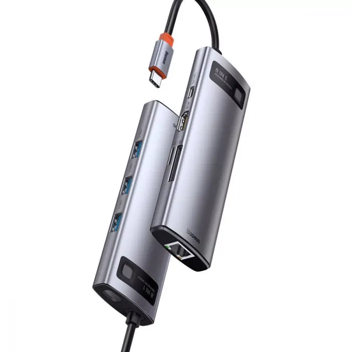 USB-Хаб Baseus Metal Gleam Series 8-in-1 Type-C