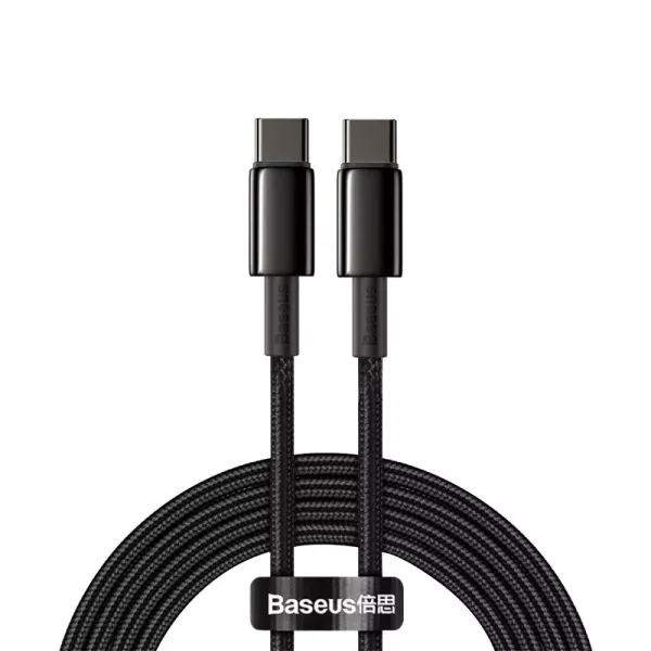 Кабель Baseus Tungsten Gold Fast Charging Type-C to Type-C 100W (2m)
