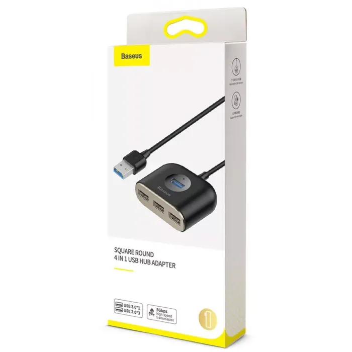 USB-Хаб Baseus Square Round USB to USB 3.0 + 3USB 2.0 (1m)