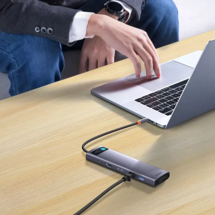 USB-Хаб Baseus Metal Gleam Series 12-in-1 (Type-C to HDMI+USB3.1*2+USB3.0*2+Type-C 3.1+PD+RJ45+SD/TF