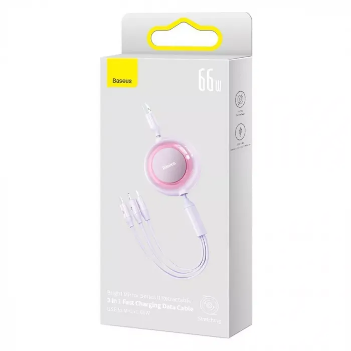 Кабель Baseus Bright Mirror 2 Series 3-in-1 (Micro USB+Lightning+Type-C) 66W (1.1m)