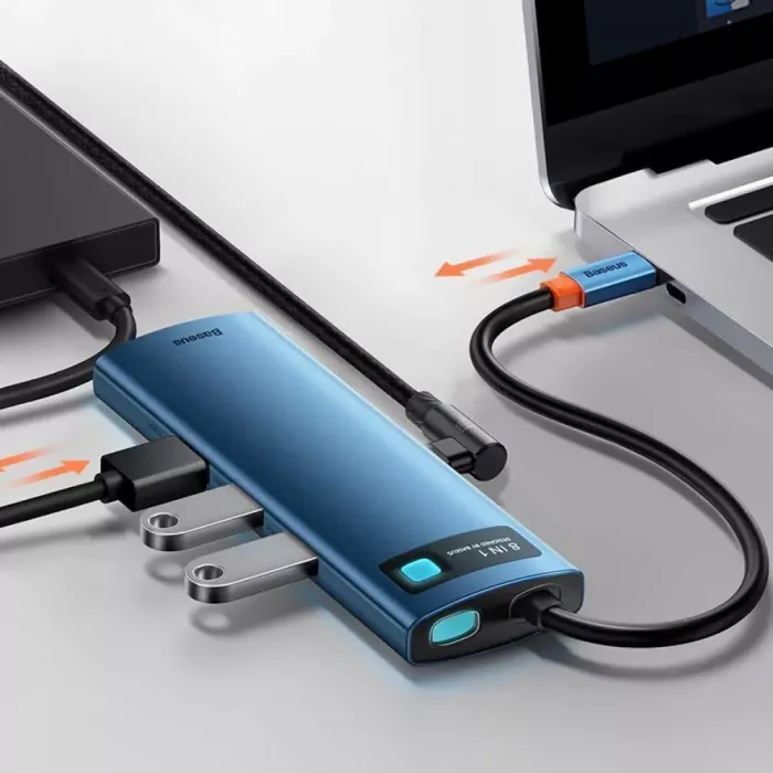 USB-Хаб Baseus Metal Gleam Series 8-in-1 Type-C
