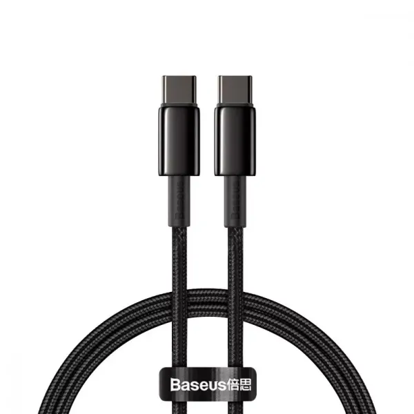 Кабель Baseus Tungsten Gold Fast Charging Type-C to Type-C 100W (1m)