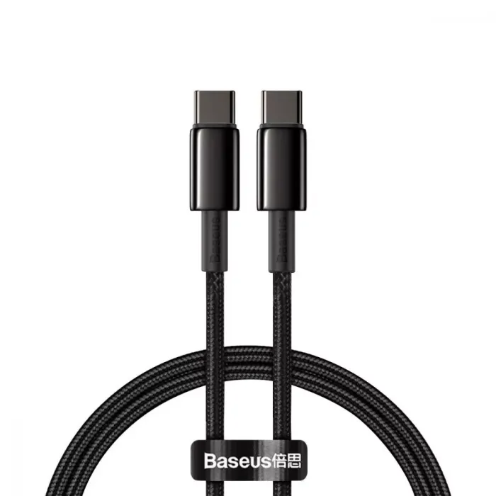 Кабель Baseus Tungsten Gold Fast Charging Type-C to Type-C 100W (1m)