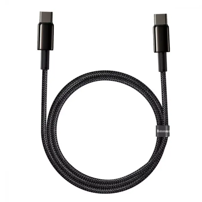 Кабель Baseus Tungsten Gold Fast Charging Type-C to Type-C 100W (1m)