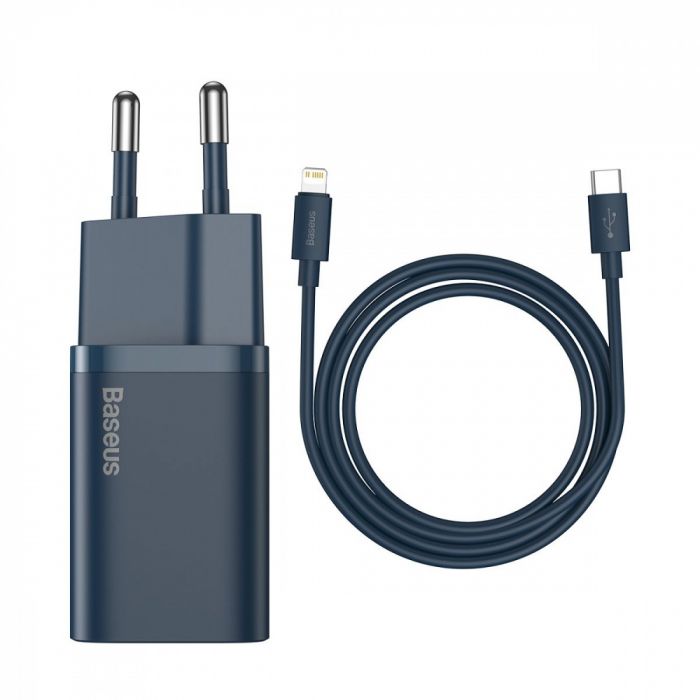 МЗП Baseus Super Silicone Quick Charger 20W (Type-C) + With Cable Type-C to Lightning
