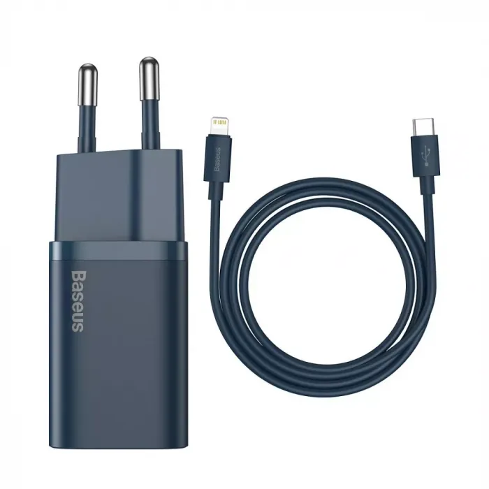 МЗП Baseus Super Silicone Quick Charger 20W (Type-C) + With Cable Type-C to Lightning