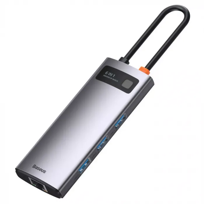 USB-Хаб Baseus Metal Gleam Series 6-in-1 Type-C