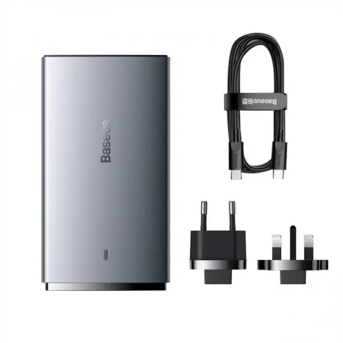 МЗП Baseus GaN5 Pro Ultra-Slim 65W (Type-C + USB) + Кабель Type-C to Type-C 100W (1м)