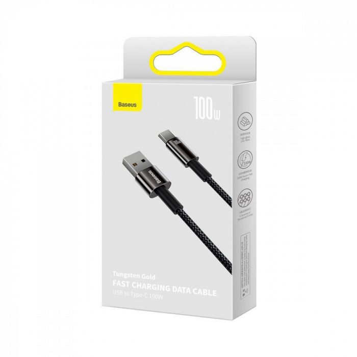 Кабель Baseus Tungsten Gold Fast Charging Data Type-C 100W (1m)
