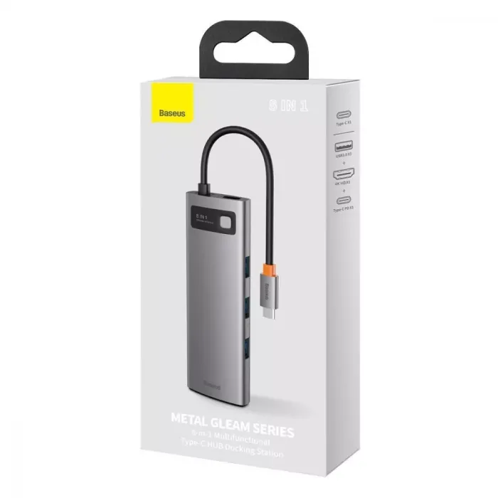 USB-Хаб Baseus Metal Gleam Series 8-in-1 Type-C