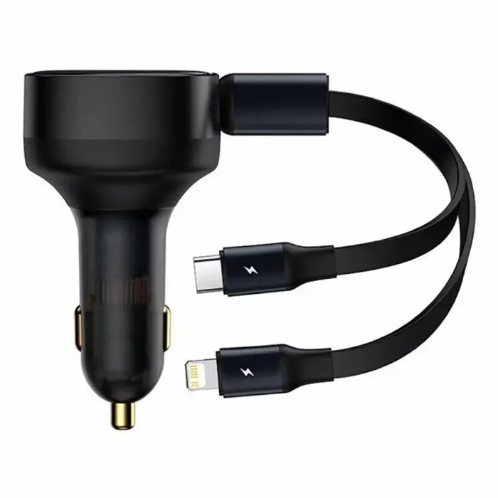 АЗП Baseus Enjoyment Retractable 2-in-1 Type-C + Type-C 33W