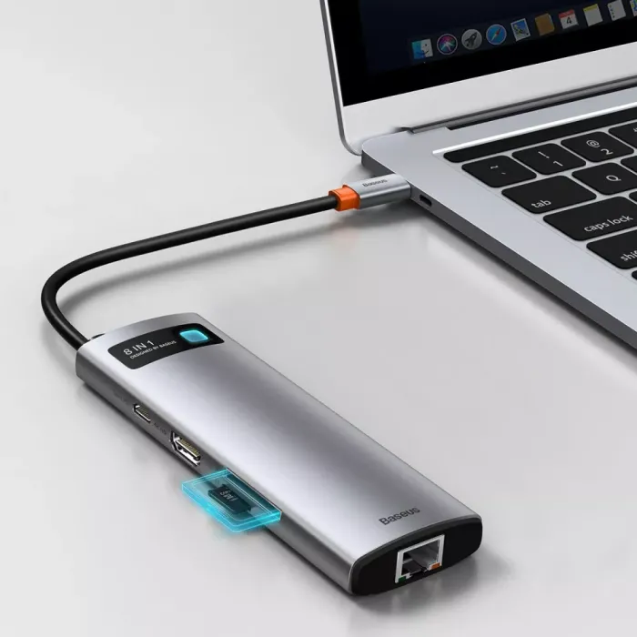USB-Хаб Baseus Metal Gleam Series 8-in-1 Type-C